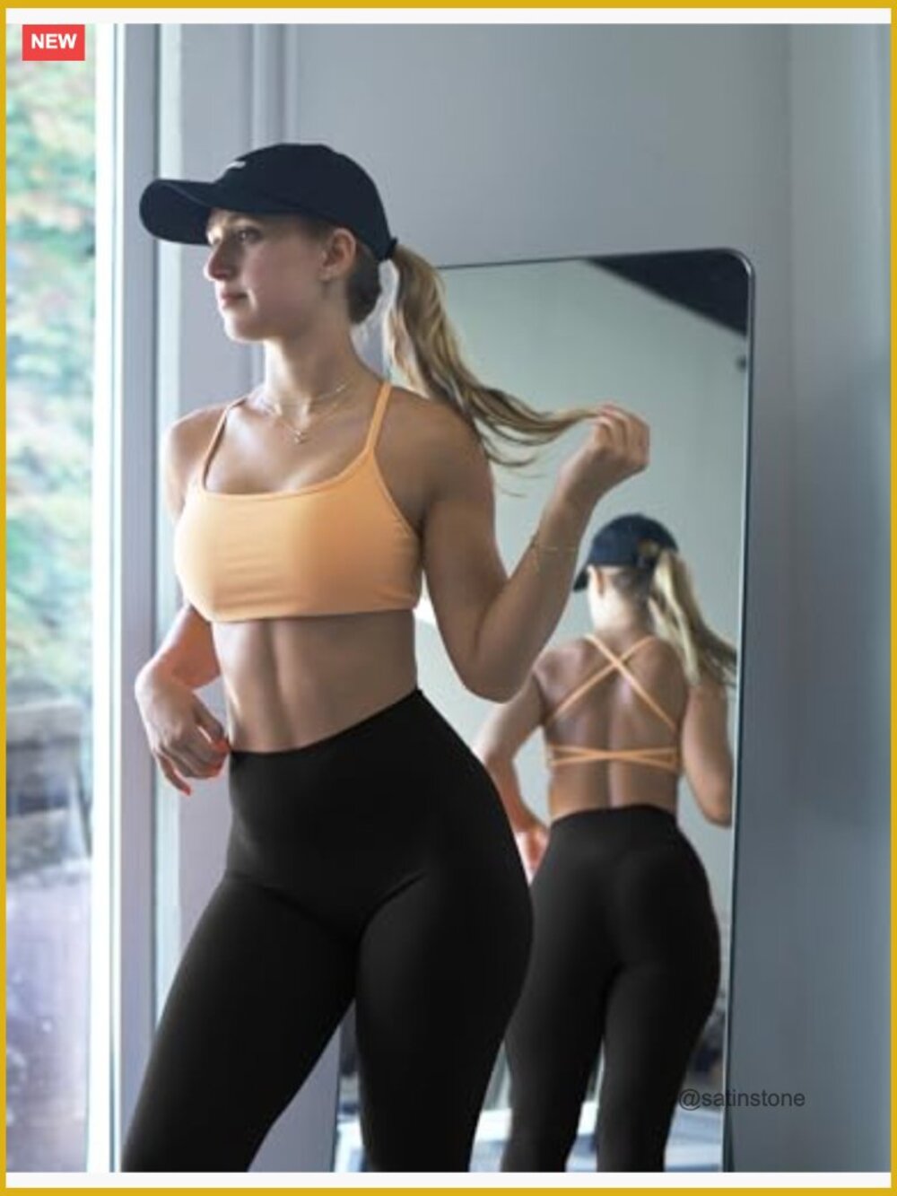 High Waisted Nylon Spandex Leggings No Front Seam Tummy Control Yoga Pants - Picture 3 of 7